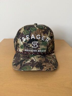 Seager Western Brand Camo Baseball Cap - Green/Brown